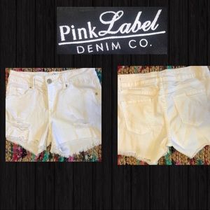 Pink Label White Stretch Denim Short